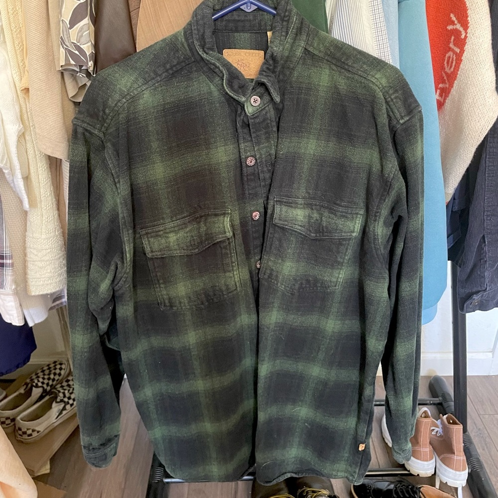 green heavy flannel